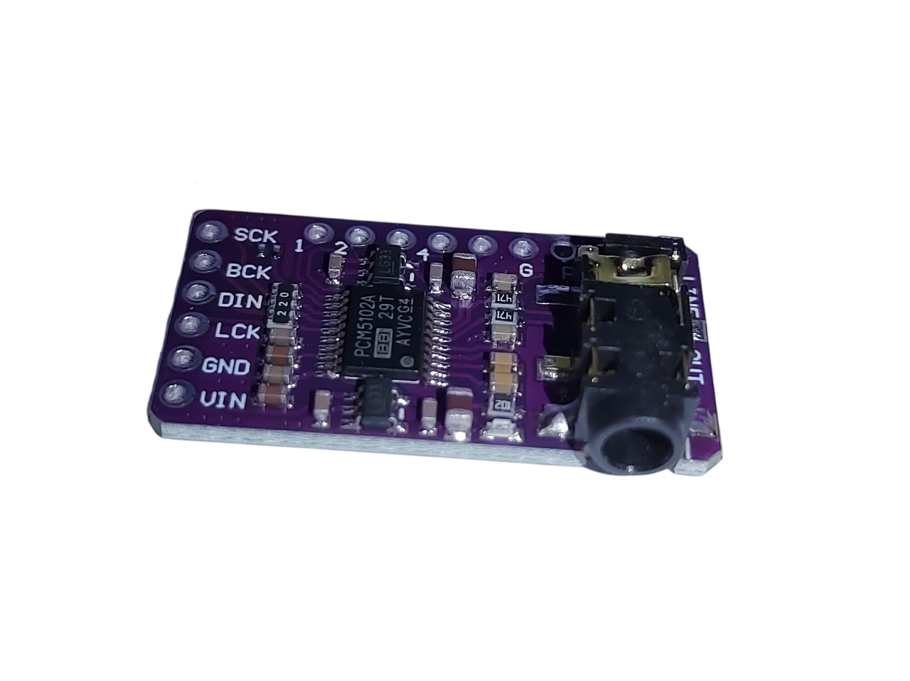 PCM5102A I2S DAC modul – digitálně-analogový převodník se stereo výstupem (3,5 mm jack)