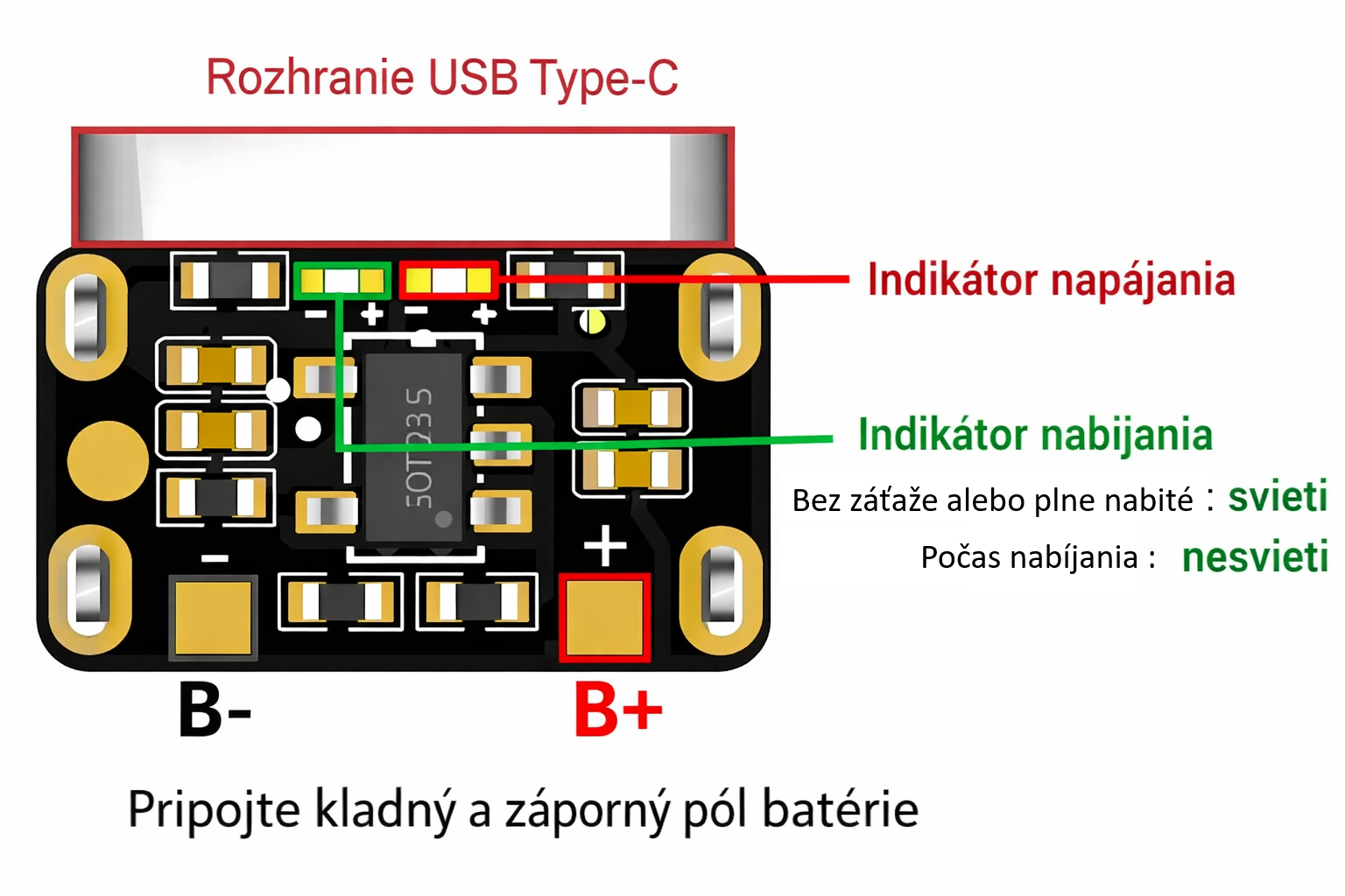 Mini nabíjecí modul pro 3,7 V / 4,2 V Li-Ion baterie, USB Type-C image 5
