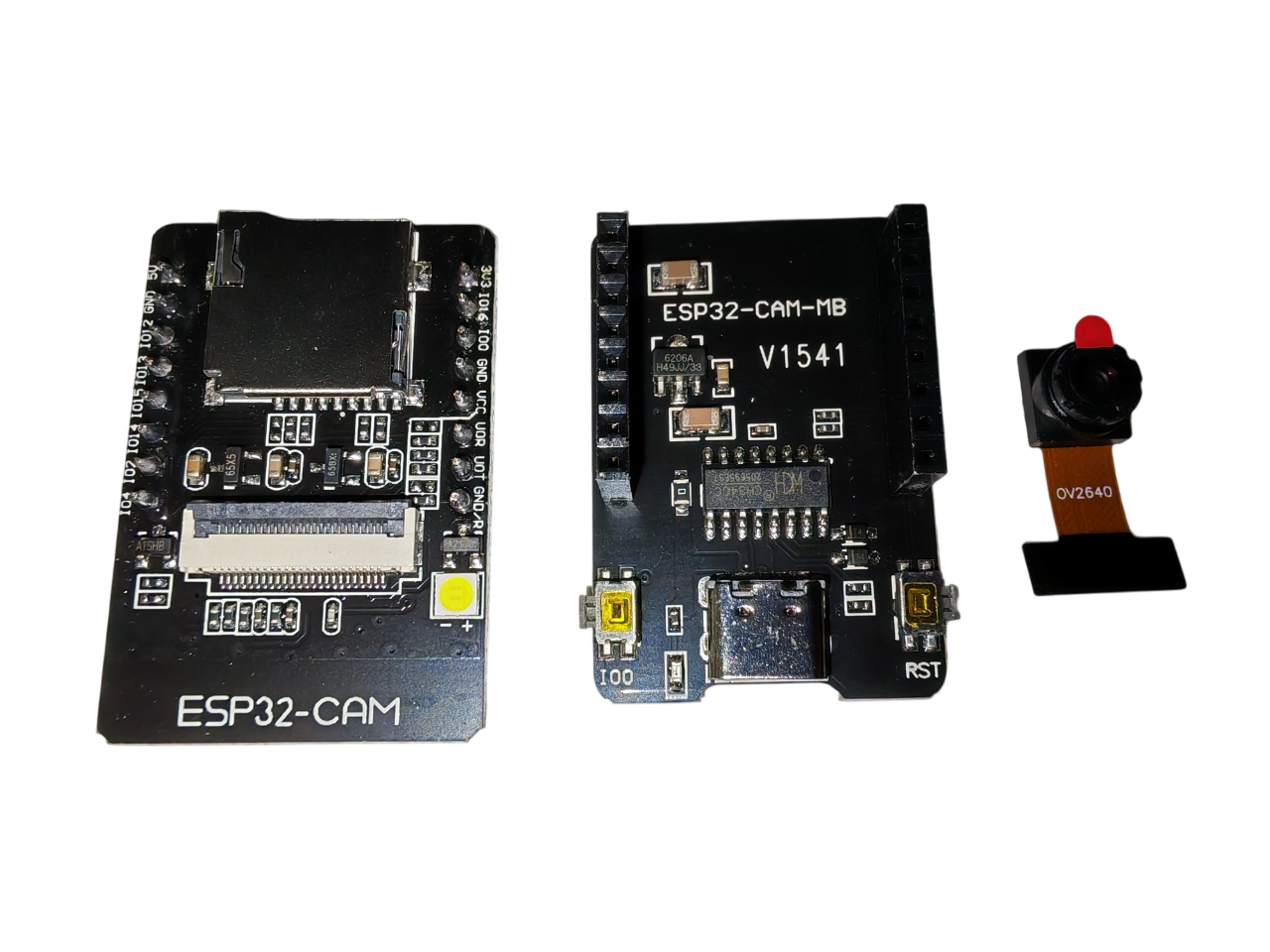 ESP32-CAM Wi-Fi kamerový modul s USB-C programovací deskou – 4 MB flash, microSD